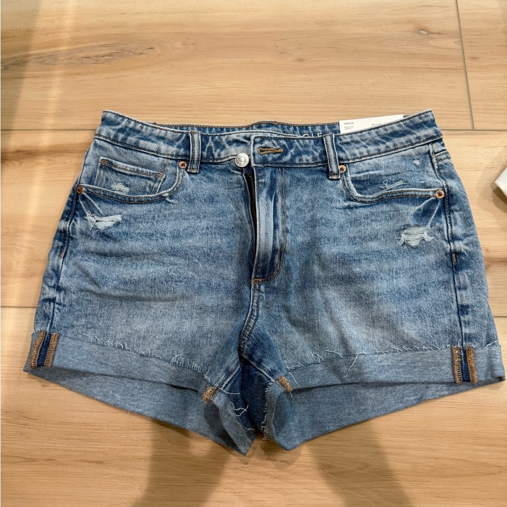 American Eagle Outfitters Distressed Blue Jean Shorts